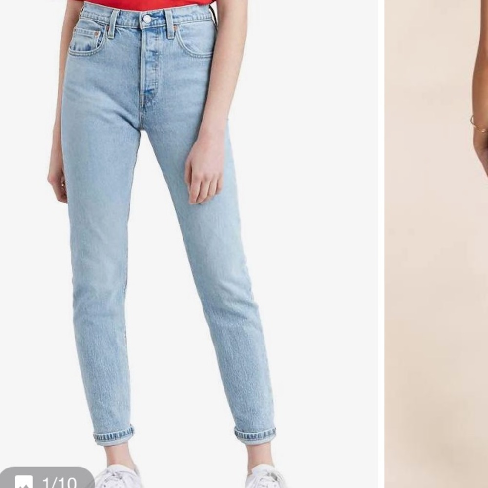 Levi’s 501 skinny light wash jeans